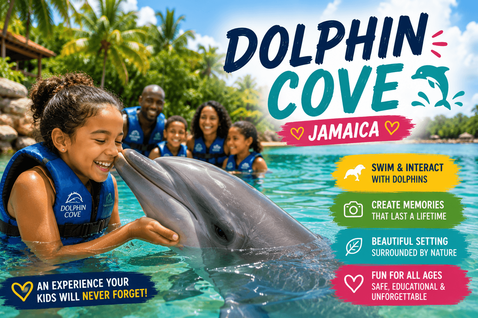 Dolphin Cove Jamaica with kids