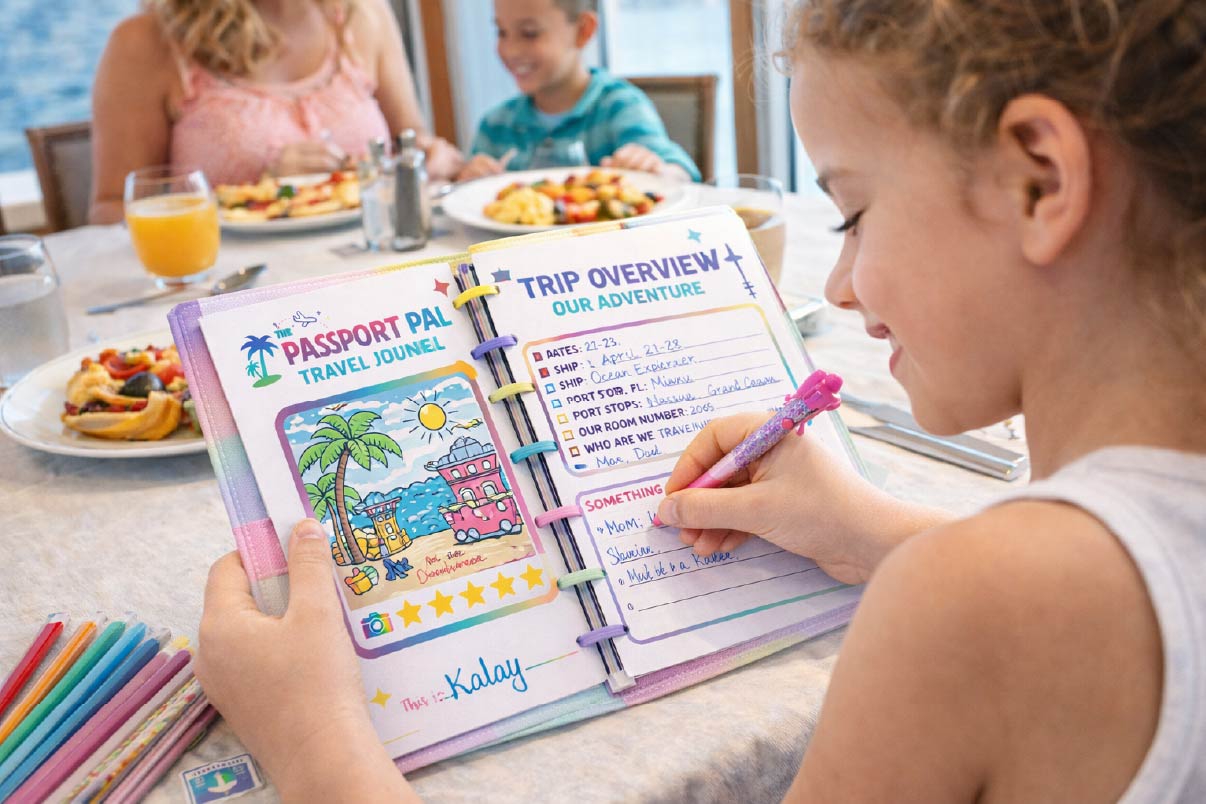 Child writing in journal